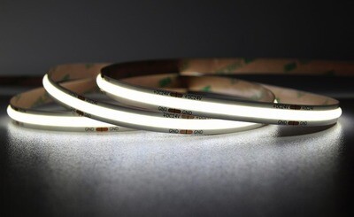 COB LED STRIP 24V COOL WHITE 6000K 5 METER 10W/M IP33 + FREE REMOTE DIMMER