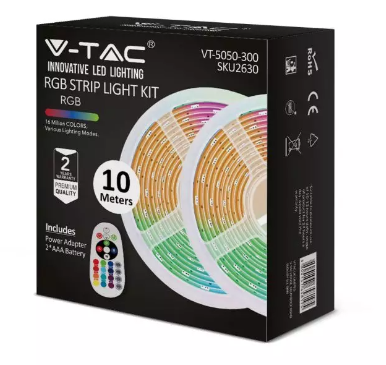 MULTICOLOR LED STRIP LIGHT SET 5050/30(UK PLUG) IP20 (2X5M ROLL)