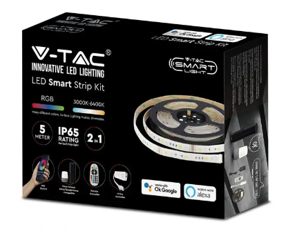 MULTICOLOR LED STRIP KIT COMPATIBLE WITH ALEXA &amp; GOOGLE HOME RGB+3IN1-5 METER