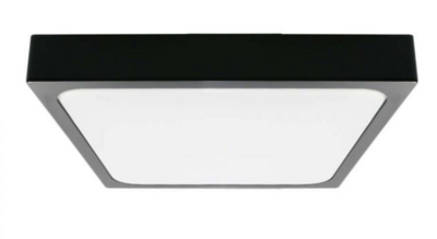 24W LED DOME LIGHT  SQUARE BLACK FRAME IP44