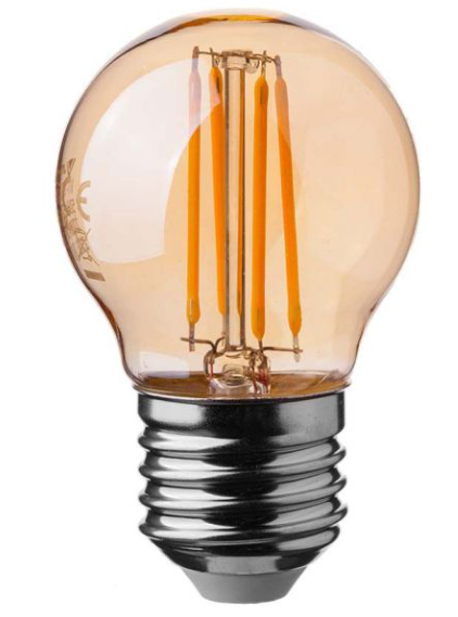 4W G45 FILAMENT BULB AMBER COVER 2200K E27