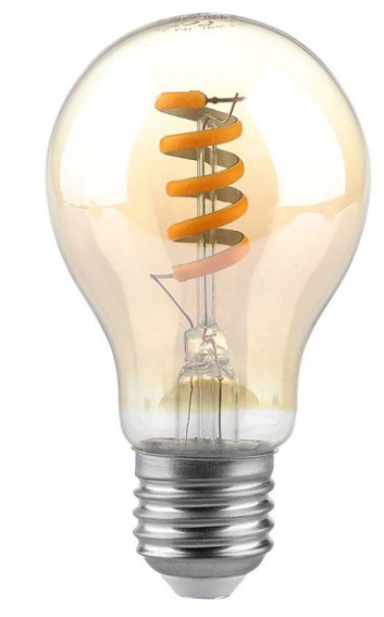 4W LED SPIRAL FILAMENT BULB AMBER 1800K