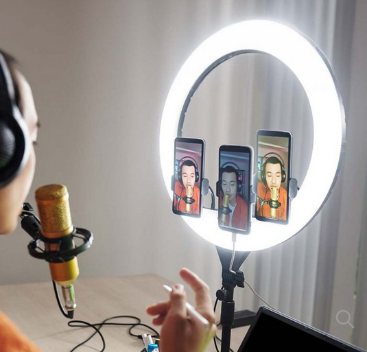 55W LED RING LIGHT 18INCH WITH 3 PHONE HOLDER AND REMOTE 3200K-5800K
