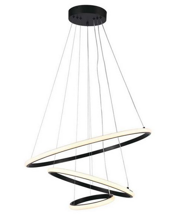 LED HANGING DECORATIVE LAMP D:600+D:400+D:200 3000K BLACK