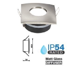 BATHROOM DOWNLIGHT SATIN NICKEL GU10
