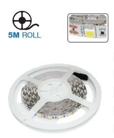 LED STRIP COOL WHITE 2835/60/IP20  MEDIUM  BRIGHTNESS 5 METER + FREE REMOTE DIMMER