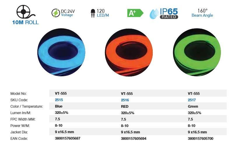 LED NEON ROPE 24v IP65