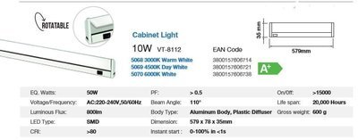 ROTATABLE CABINET LIGHT 10 WATT WARM WHITE
