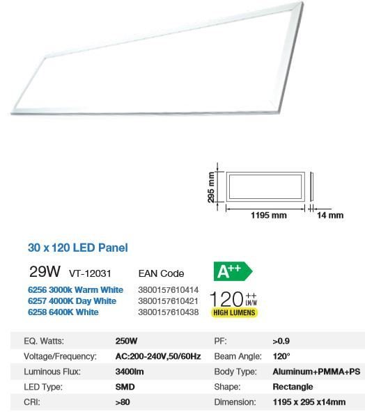 300x1200 LED PANEL 29 WATT HIGH LUMEN