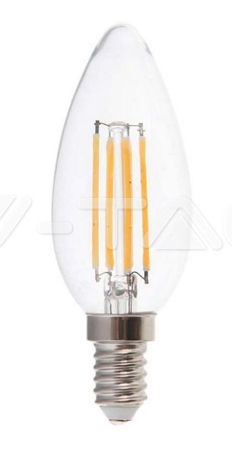 LED Bulb 5.5W Filament E14 Dimmable Clear Cover Candle 3000K
