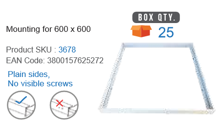 DIY PANEL FRAME FOR EXTERNAL MOUNTING 600x600mm NO VISIBLE SCREWS