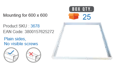 DIY PANEL FRAME FOR EXTERNAL MOUNTING 600x600mm NO VISIBLE SCREWS