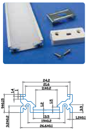 100CM ALUMINIUM PROFILE FOR STRIP LIGHT wide frosted