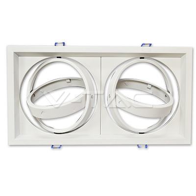 AR111 DOUBLE DOWNLIGHT FITTING WHITE