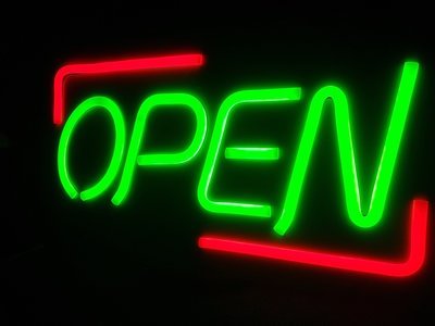 CUSTOM LED NEON OPEN SIGN FOR WINDOW DISPLAY 50cm