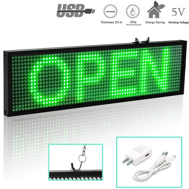 SHOP WINDOW ANIMATED SIGN GREEN