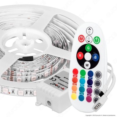 MULTICOLOR STRIP LIGHT WATERPROOF IP65, 5050/60,  5 METERS ROLL 12V