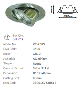 GU10 ZOOM FITTING SATIN NICKEL