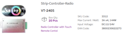 RGB STRIP TOUCH WHEEL CONTROLLER 12/24V