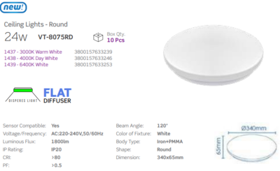 24 WATT LED CEILING LIGHT