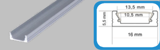 100CM ALUMINIUM PROFILE FOR STRIP LIGHT