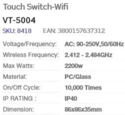 DOUBLE GANG SMART WIFI SWITCH