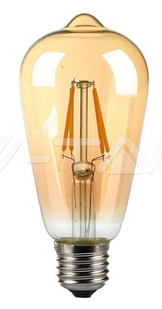 LED Bulb 8W Filament E27 ST64 Amber Cover 2200K