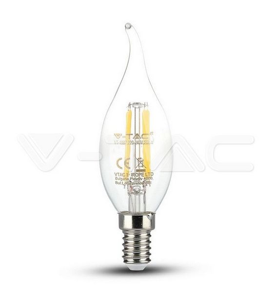 LED Bulb 4W Filament Candle Flame E14
