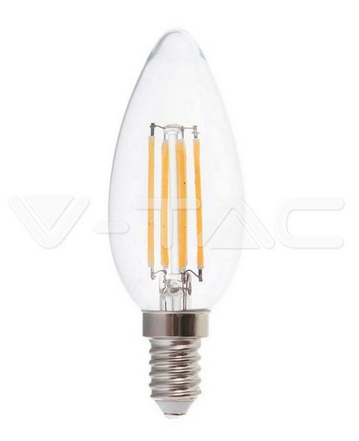 LED Bulb 4W Filament E14 Clear Cover Candle 6500K