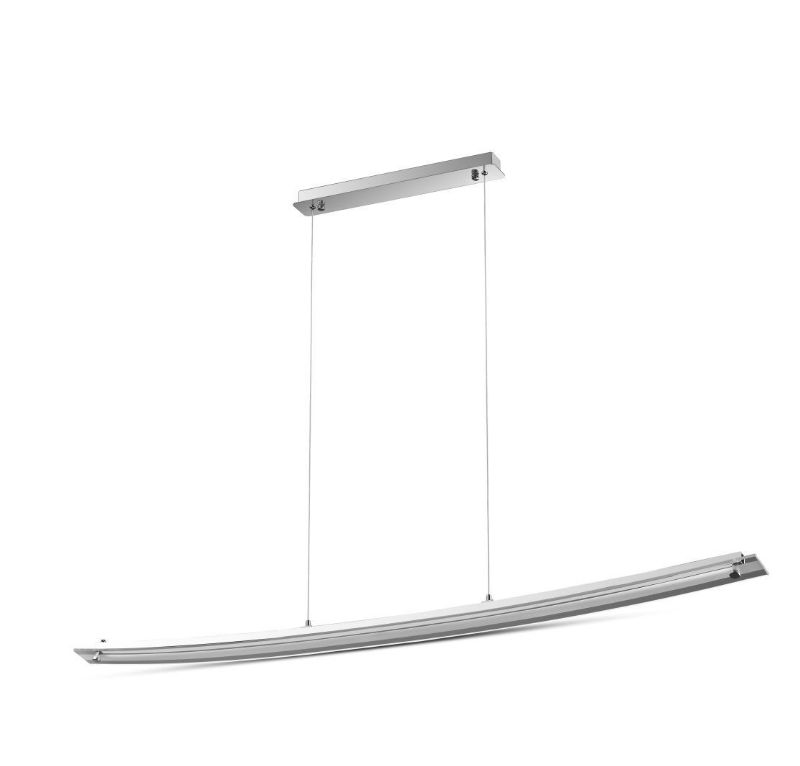 18W DESIGNER BEND GLASS HANGING PENDANT-CHROME 4000K