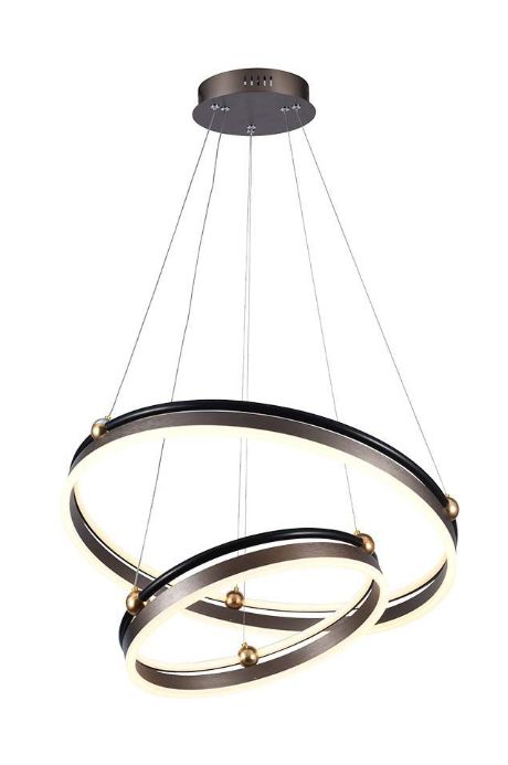 50W LED HANGING LAMP DOUBLE RING 3000K COFFEE BODY
