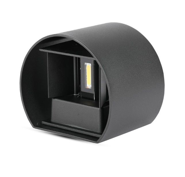 5W WALL LAMP BRIDGELUX CHIP 3000K BLACK ROUND