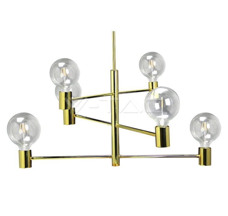 Modern Chandelier Gold Adjustable 6 Bulbs