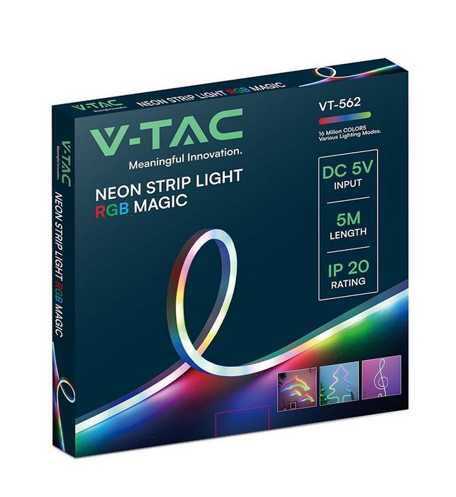 NEON STRIP LIGHT WITH CONTROLLER MAGIC RGB SET DC 5V (5M/ROLL)