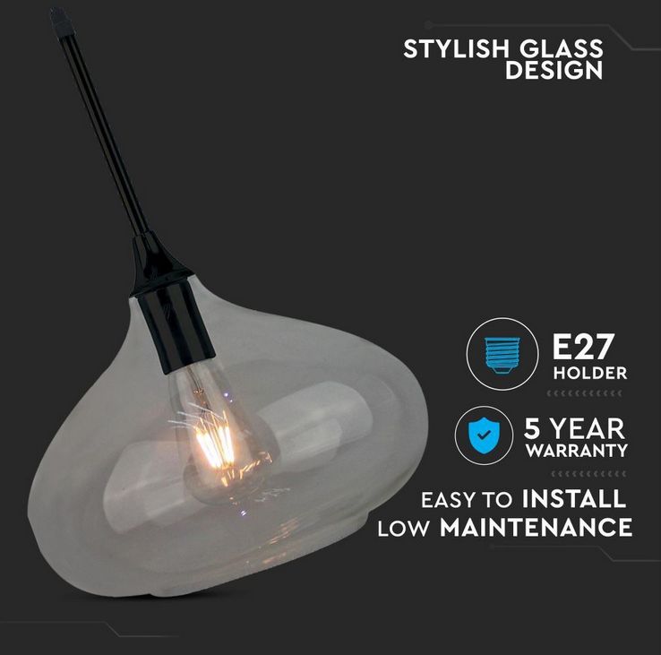 MODERN GLASS-SLEEK-BLACK GLASS PENDANT LIGHT