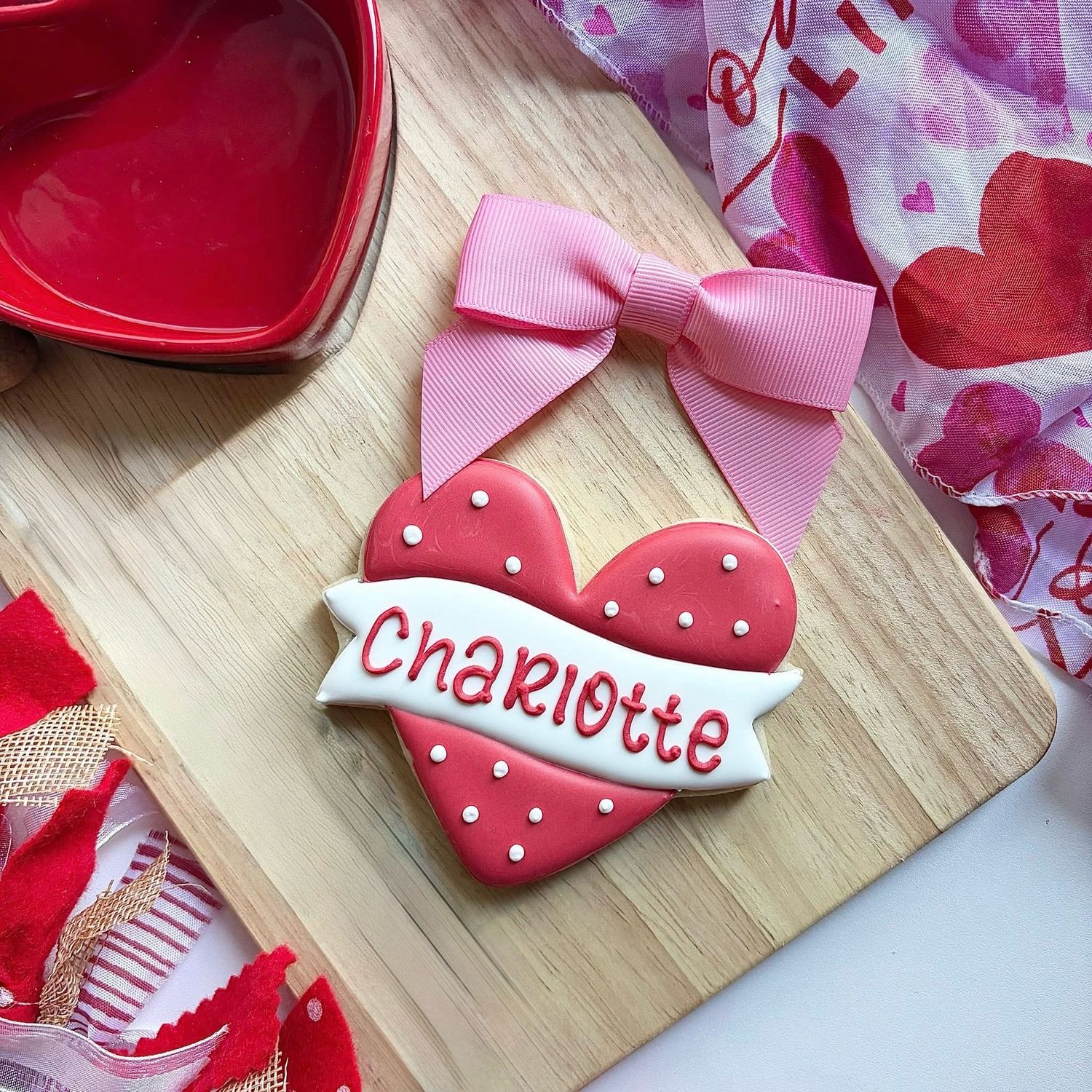 Personalized Heart Banner Cookie