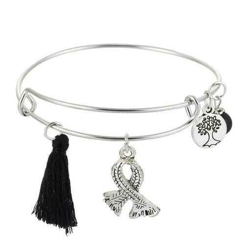 Women&#39;s Retro Multicolor Tassels Tree of Life Crystal Bangle