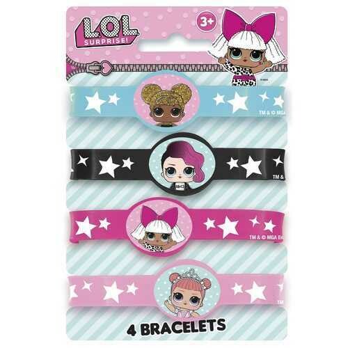 LOL Surprise! Stretchy Rubber Bracelets [4 Per Package]