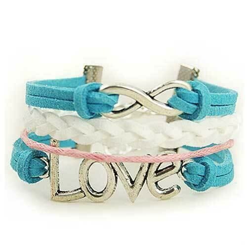 Infinity Love Bracelet [Blue Pink and White]