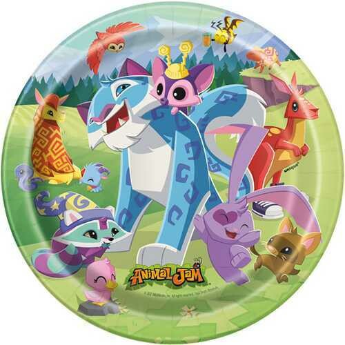 Animal Jam 7 Inch Plates [8 Per Pack]
