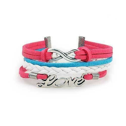 Infinity Love Bracelet [Pink Blue and White]