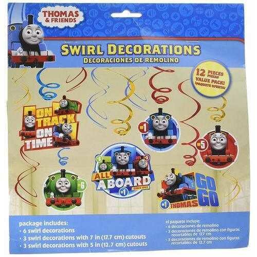 Thomas The Tank Engine Swirl Decorations - 12 Count