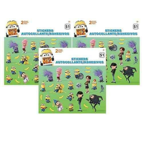 Despicable Me Sticker Sheets [3 Packs of 2 Sheets Ea]