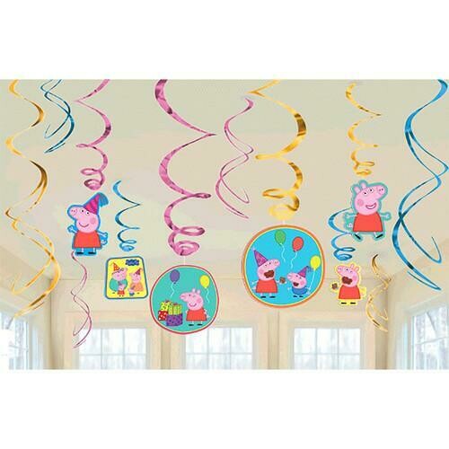 Peppa Pig Value Pack Foil Swirl Decorations