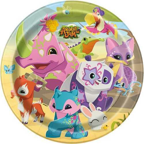 Animal Jam 9 Inch Plates [8 Per Pack]