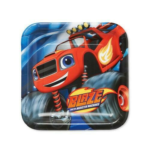 Blaze and the Monster Machines Square Plates [9 Inches - 8 Per Pack]