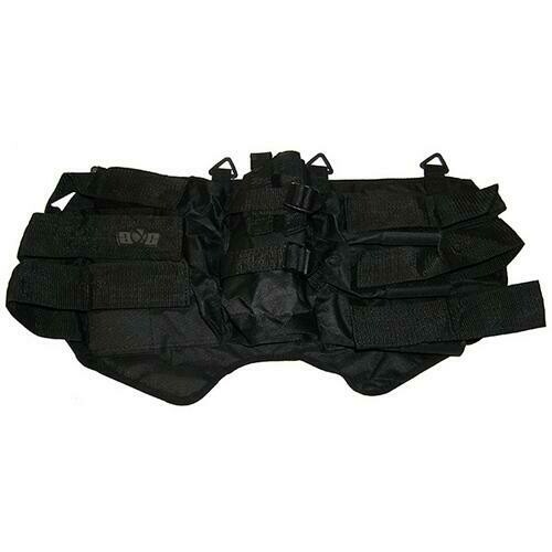 Paintball 6+1 Ball Hauler Pods Tubes CO2 HPA Tank Harness Pack Black fanny side