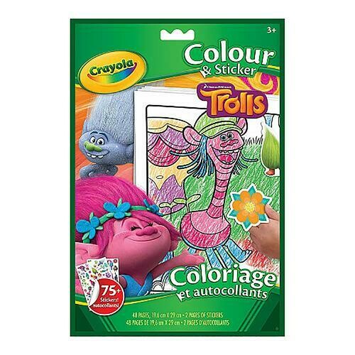 Crayola Colour &amp; Sticker Book Trolls