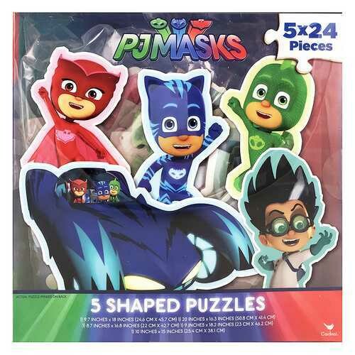 PJ Masks 5 Shaped Puzzles - 24 Pieces Each