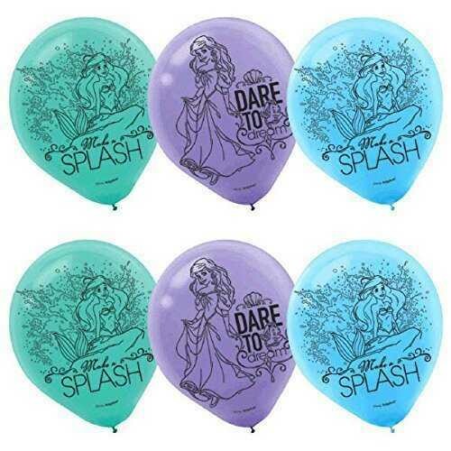 Disney Ariel Dream Big Collection Latex Balloons - 6 pack